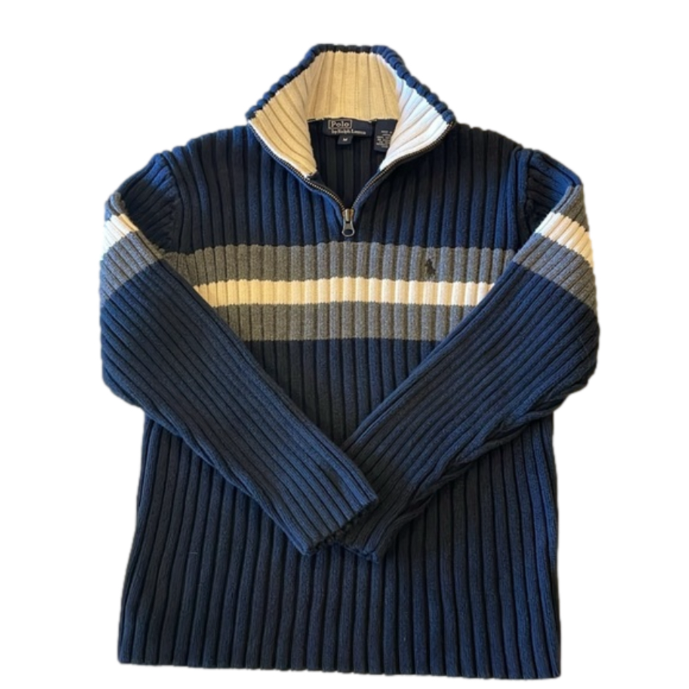 Polo Ralph Lauren Kids Medium 1/4 Zip Heavy Knit Sweater